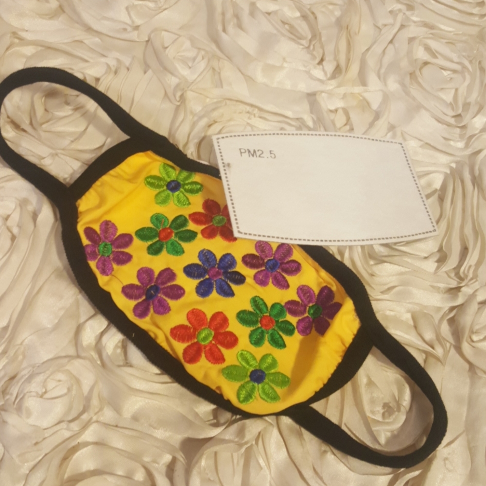 Face Mask Embroidered Floral Fashion Mask.